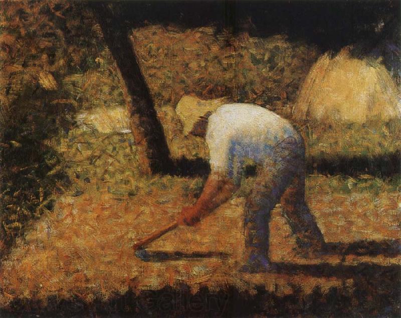 Georges Seurat The Peasant Hoe Soil Spain oil painting art